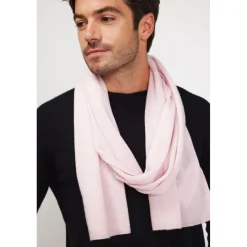 Echarpe etole unisexe en cachemire rose perle
