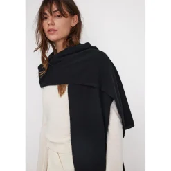 Echarpe etole unisexe en cachemire noir