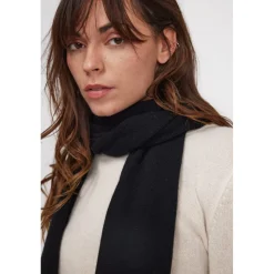 Echarpe etole unisexe en cachemire noir