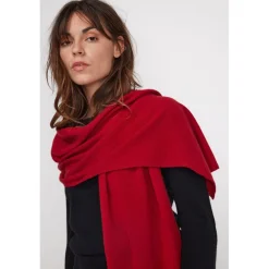 Echarpe etole unisexe en cachemire rouge