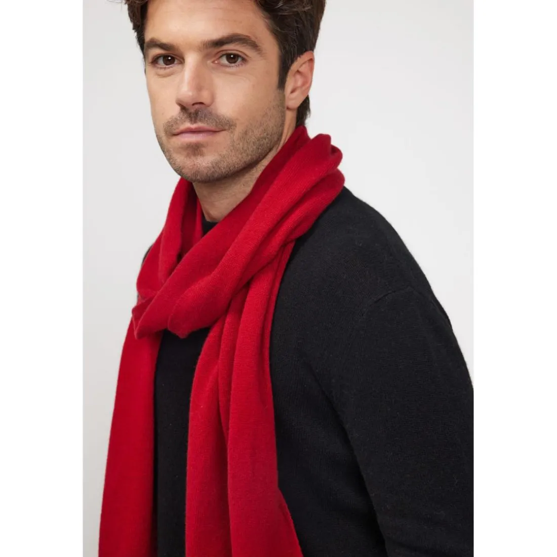 Echarpe etole unisexe en cachemire rouge