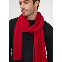 Echarpe etole unisexe en cachemire rouge