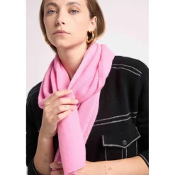 Echarpe etole unisexe en cachemire rose