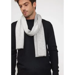 Echarpe etole unisexe en cachemire gris perle