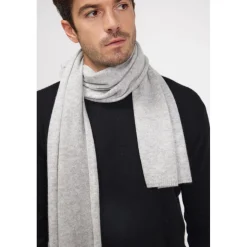 Echarpe etole unisexe en cachemire gris perle