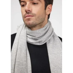 Echarpe etole unisexe en cachemire gris perle