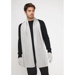 Echarpe etole unisexe en cachemire gris perle
