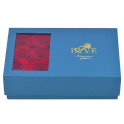 Ecrin à bijou So Charm - collier cœur et 6 roses éternelles rouge