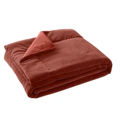 Edredon en coton BYZANCE chataigne 160 x 160 cm