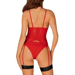 Ensemble 2 pièces - Corset et culotte - Rouge Obsessive