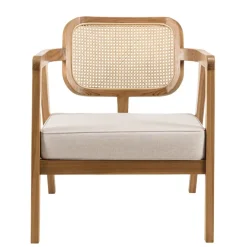 Ensemble canapé 2 places 2 fauteuils et 1 table basse FLORES en teck WILL Marron
