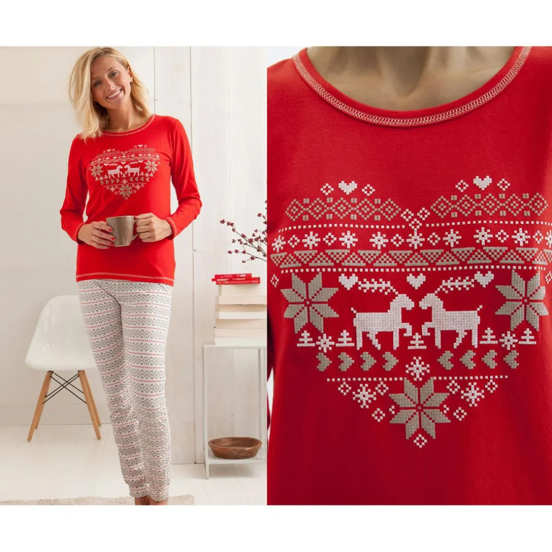 Ensemble et pyjama - Rouge en coton