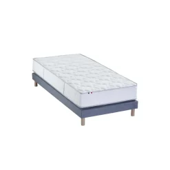 Ensemble Matelas Ressorts 7 zones COSMA + Sommier - Made in France - Sommier Bleu denim
