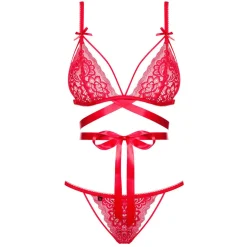 Ensemble 2P Soutien-gorge et String - Rouge