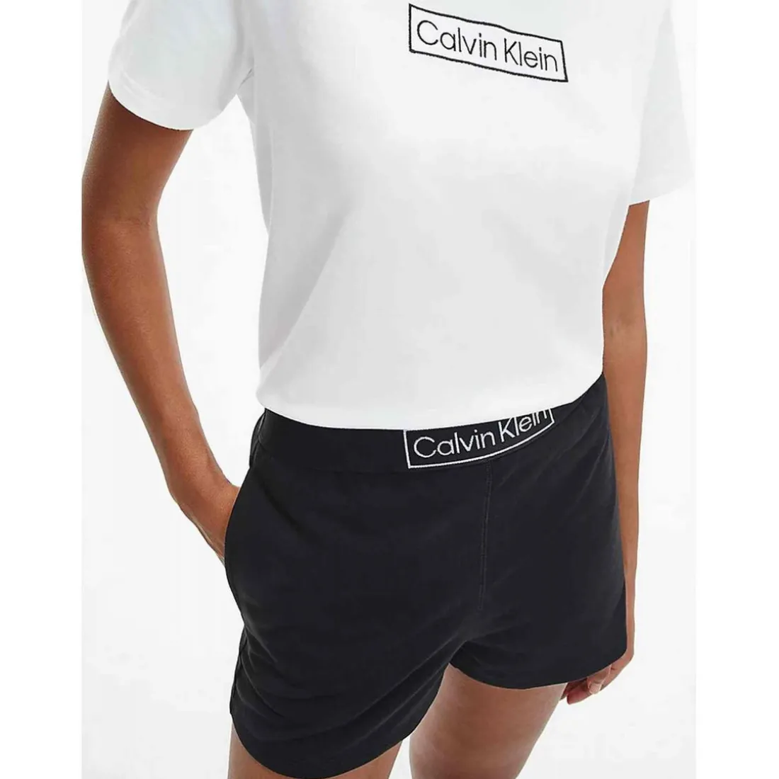 Ensemble pyjama top et short - Calvin Klein Underwear Noir en coton