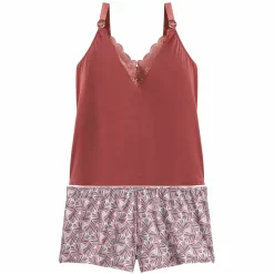 Ensemble pyjama top short Pomm'Poire - marron