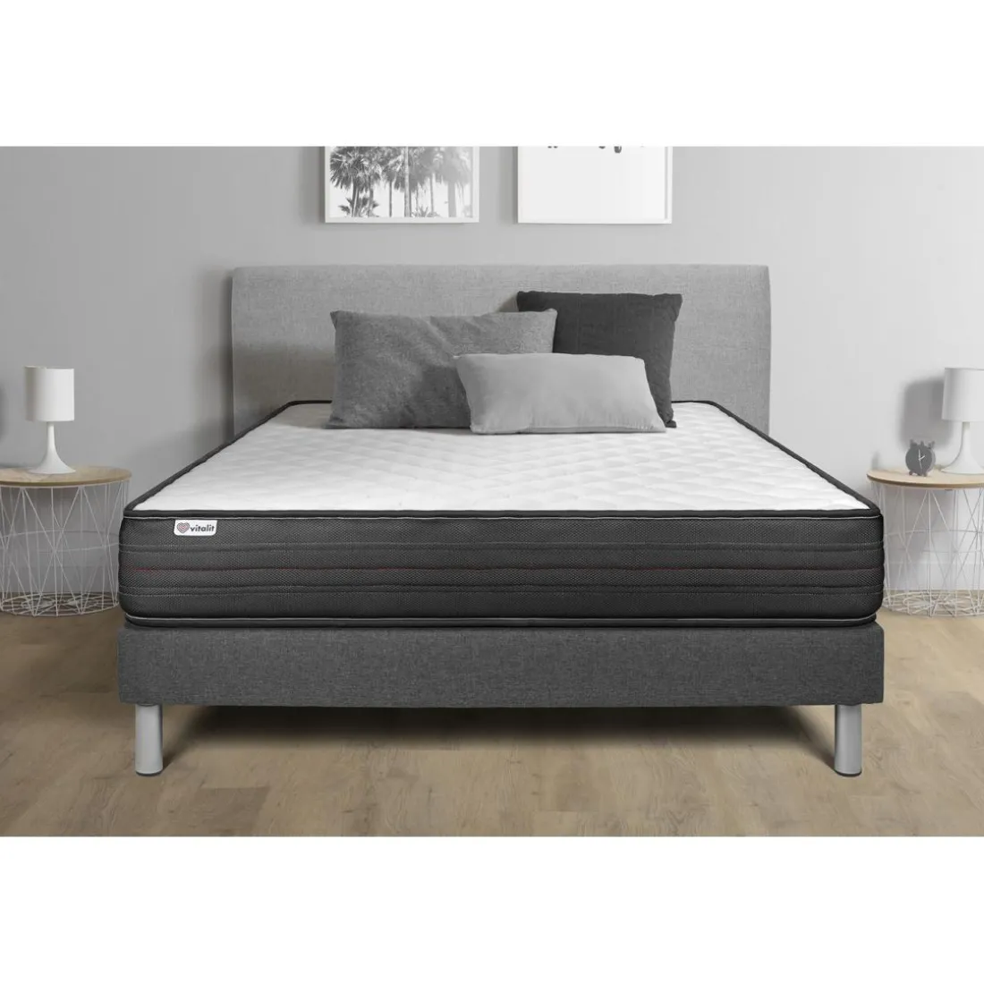 Ensembles matelas sommiers VITALPOWER gris