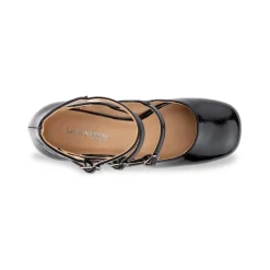 Escarpins femme en cuir noir vernis DELPHINE