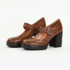 Escarpins femme en Cuir ROSIA Cognac