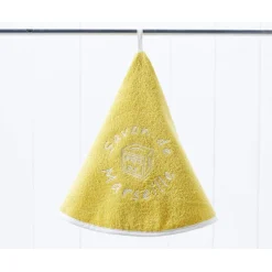 Essuie-mains SAVON MA rond 70cm Savon de Marseille jaune