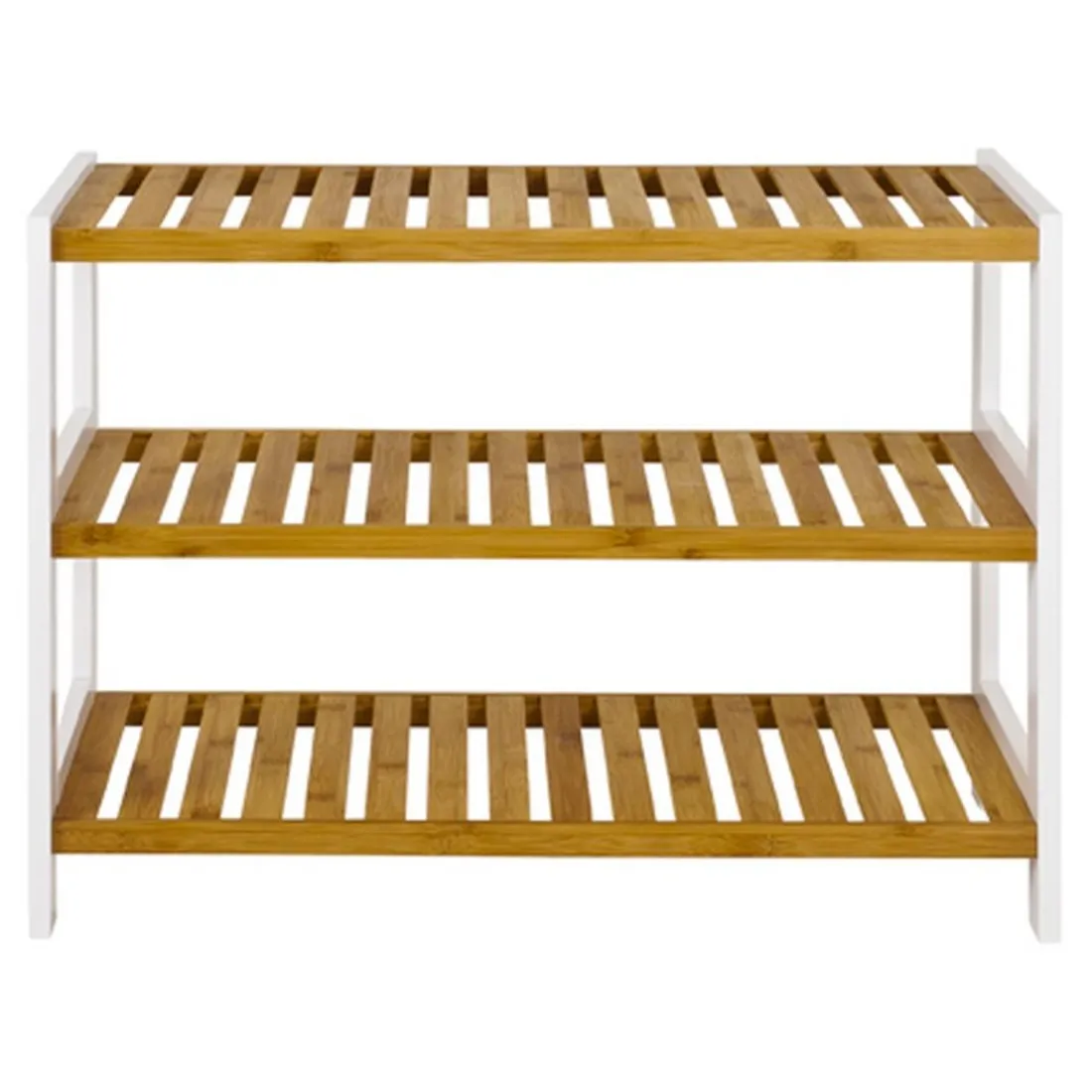 Etagère à chaussures bois et bambou trois niveaux