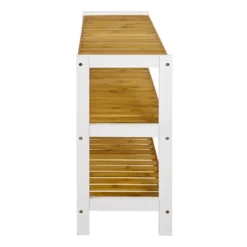 Etagère à chaussures bois et bambou trois niveaux