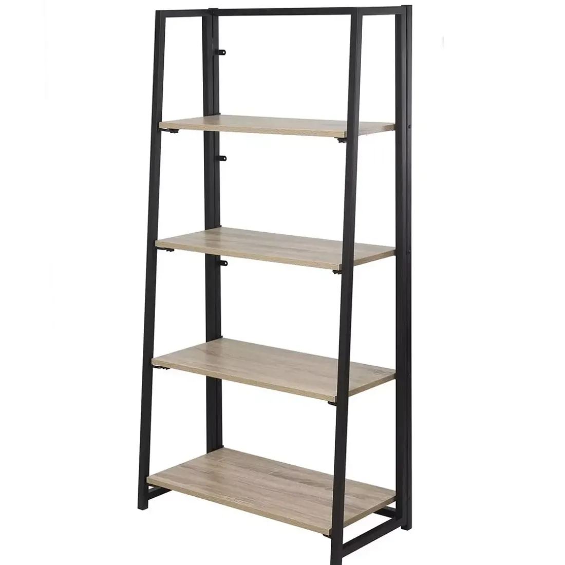 Etagère pliable 4 niveaux style industriel en bois Beige
