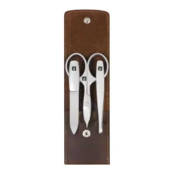 Etui de Poche en Cuir Pleine Fleur Marron, Twinox® Mountain 3 Pièces