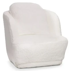 Fauteuil cosy Furdol Tissu Effet peau de mouton Crème