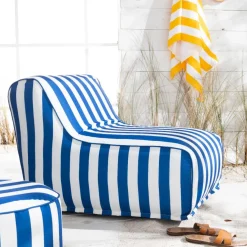 FAUTEUIL GONFLABLE - SUMMER STRIPES Bleu 90x60x70cm