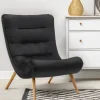 Fauteuil scandinave Romilly Velours Noir