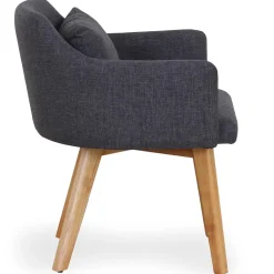 Fauteuil Scandinave Tissu Gris foncé SENDAT