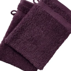 Gant de toilette en Coton Eponge bouclette 500G ATLANTIQUE Violet aubergine
