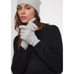 Gants unisexe en cachemire gris perle