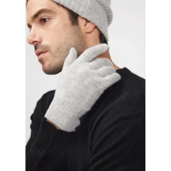 Gants unisexe en cachemire gris perle