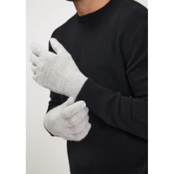 Gants unisexe en cachemire gris perle