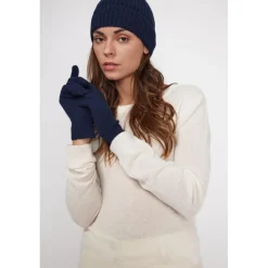 Gants unisexe en cachemire bleu marine