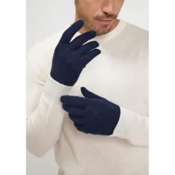 Gants unisexe en cachemire bleu marine