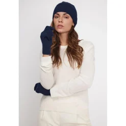Gants unisexe en cachemire bleu marine