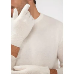 Gants unisexe en cachemire ecru