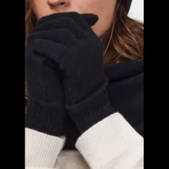 Gants unisexe en cachemire noir
