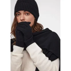 Gants unisexe en cachemire noir