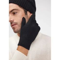 Gants unisexe en cachemire noir