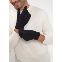 Gants unisexe en cachemire noir