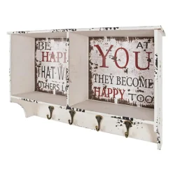 Garderobe murale à compartiment 4 crochets Be Happy