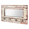 Garderobe murale et miroir vintage 4 crochets Love