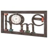 Garderobe murale Home horloge et 5 crochets noir