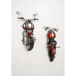 Garderobe murale Motard 3 crochets rouge