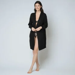 Gilet mi-long loose - Noir
