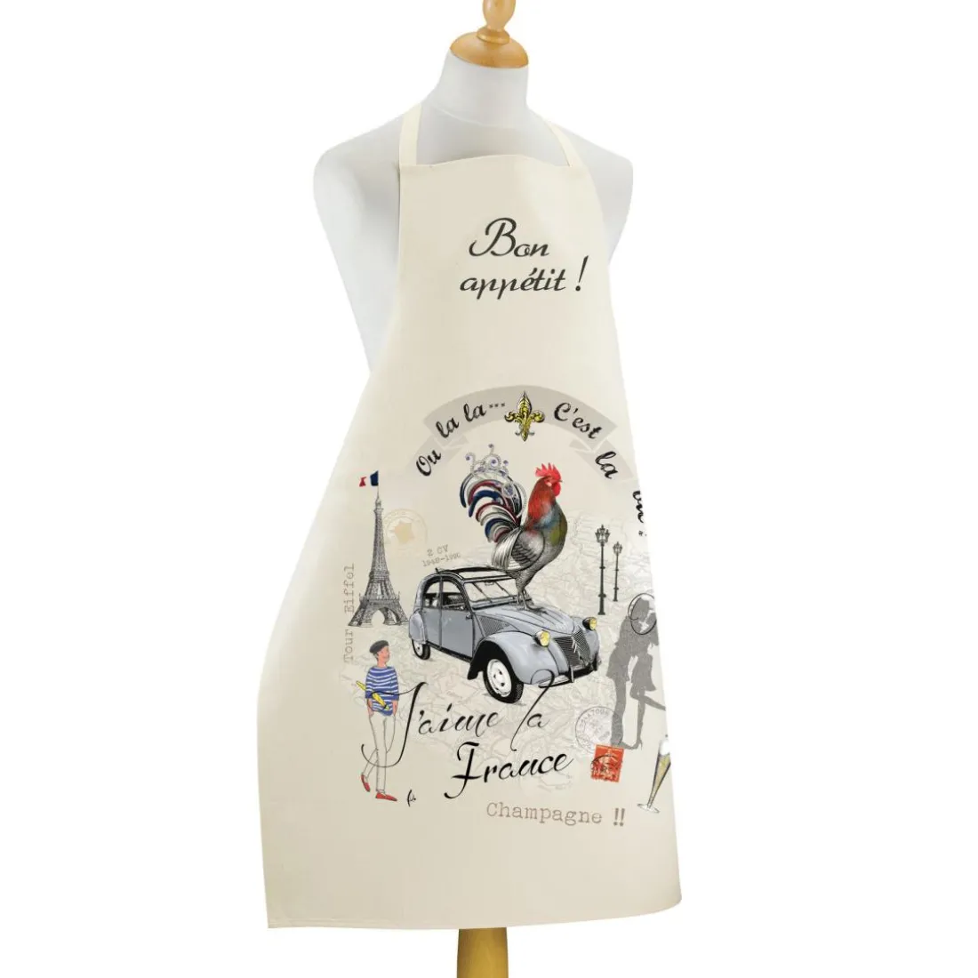 Grand tablier de cuisine France Panorama Ecru 72 x 96
